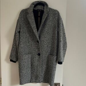 TOPSHOP Gray Wool Blend Coat